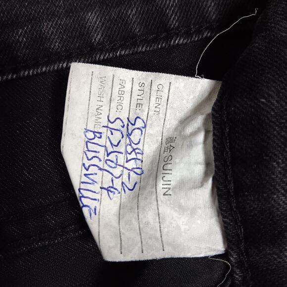 Stitch Star Distressed High Rise Jeans Size Large Washed Black 5 Pockets - Picture 7 of 8